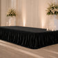 Portable Stage Skirting Crushed Velvet Black Shirred Pleat Cover for Wedding & Event Platforms - 24"