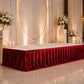 Portable Stage Skirting Crushed Velvet Red Shirred Pleat Cover for Wedding & Event Platforms - 24"x2