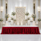 Portable Stage Skirting Crushed Velvet Red Shirred Pleat Cover for Wedding & Event Platforms - 24"x2