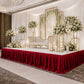 Portable Stage Skirting Crushed Velvet Red Shirred Pleat Cover for Wedding & Event Platforms - 24"x2