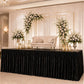 Portable Stage Skirting Crushed Velvet Black Shirred Pleat Cover for Wedding & Event Platforms - 48"