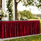 Portable Stage Skirting Crushed Velvet Red Shirred Pleat Cover for Wedding & Event Platforms - 48"x2