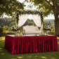 Portable Stage Skirting Crushed Velvet Red Shirred Pleat Cover for Wedding & Event Platforms - 48"x2