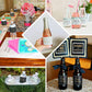 Rustic water bottle labels with gold floral frame, waterproof and thank you design.