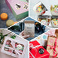 Baked With Love stickers on colorful bakery boxes and treats.