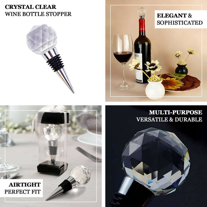 Crystal clear wine bottle stopper in elegant gift box with thank you card.