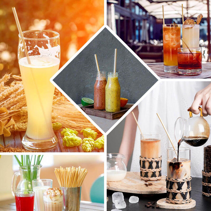 100 Pack | Compostable Plant Based Disposable 100% Plastic FREE Straws, Eco-Friendly 9" Wheat Drinking Straws