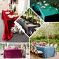 90"x132" Fuchsia Seamless Premium Crushed Velvet Rectangular Tablecloth for 6 Foot Table With Floor-Length Drop