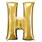 35" Gold Letter and Number Balloons, Shiny Metallic Mylar Foil Helium Air Balloons