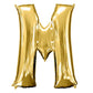 35" Gold Letter and Number Balloons, Shiny Metallic Mylar Foil Helium Air Balloons