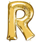 35" Gold Letter and Number Balloons, Shiny Metallic Mylar Foil Helium Air Balloons
