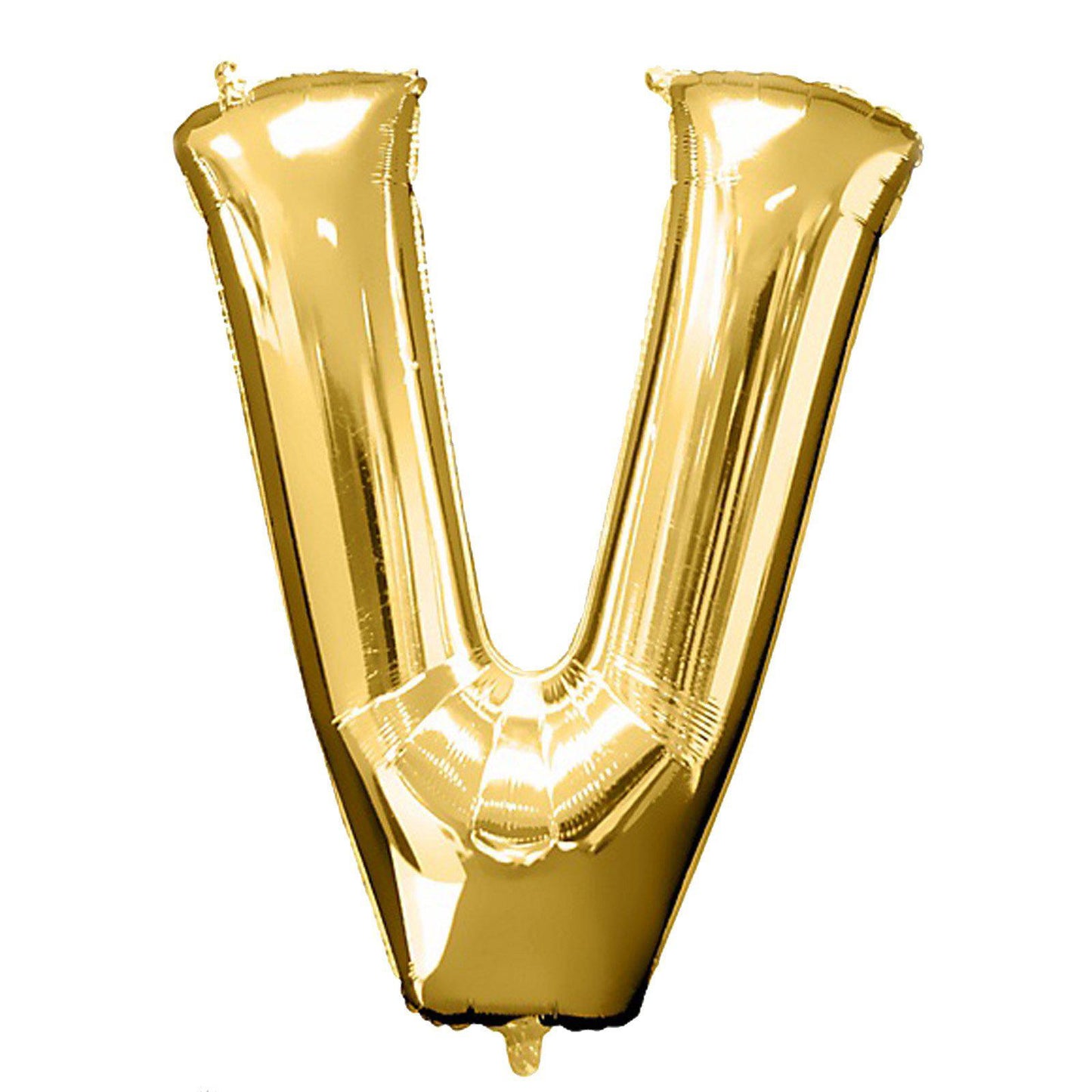 35" Gold Letter Balloon, Shiny Metallic Mylar Foil Helium/Air Alphabet Balloon - V