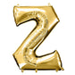 35" Gold Letter Balloon, Shiny Metallic Mylar Foil Helium/Air Alphabet Balloon - Z