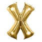 35" Gold Letter Balloon, Shiny Metallic Mylar Foil Helium/Air Alphabet Balloon - X