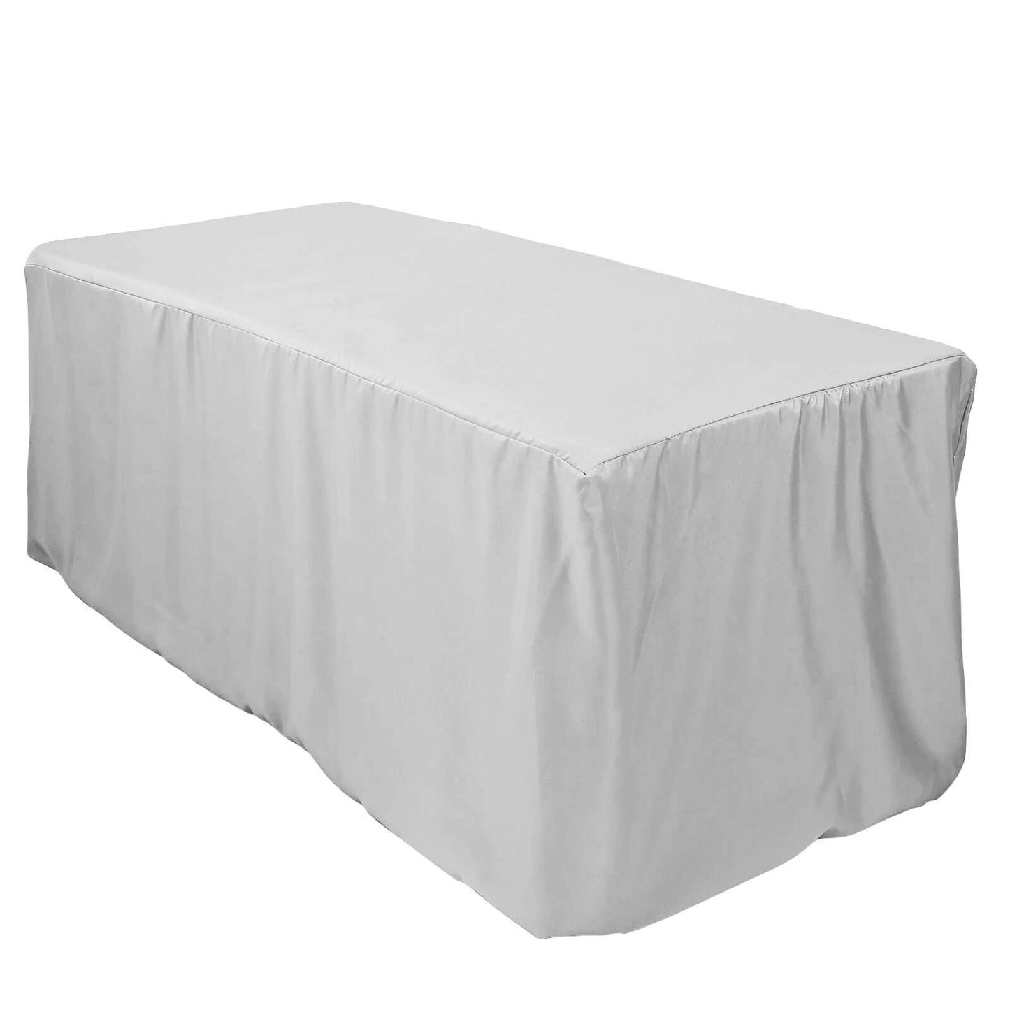 120" Silver Seamless Polyester Round Tablecloth