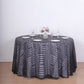 Black sequin round tablecloth with diamond glitz design.