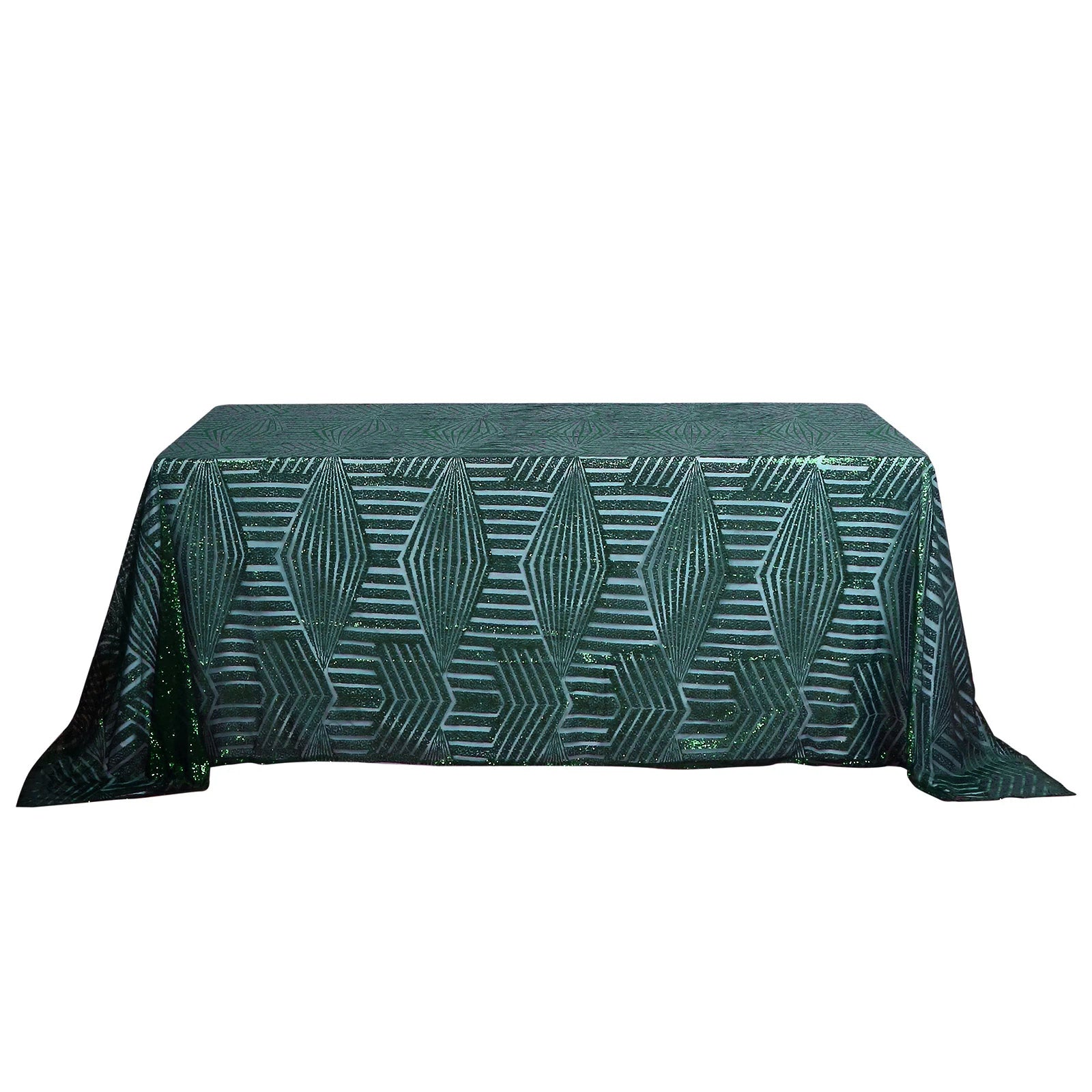 Hunter Emerald Green Sequin Tablecloth 90"x132