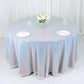 132 Inch Round Sequin Tablecloth Premium Iridescent Blue