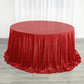 132" Red Seamless Sequin Round Tablecloth, Sparkly Tablecloth