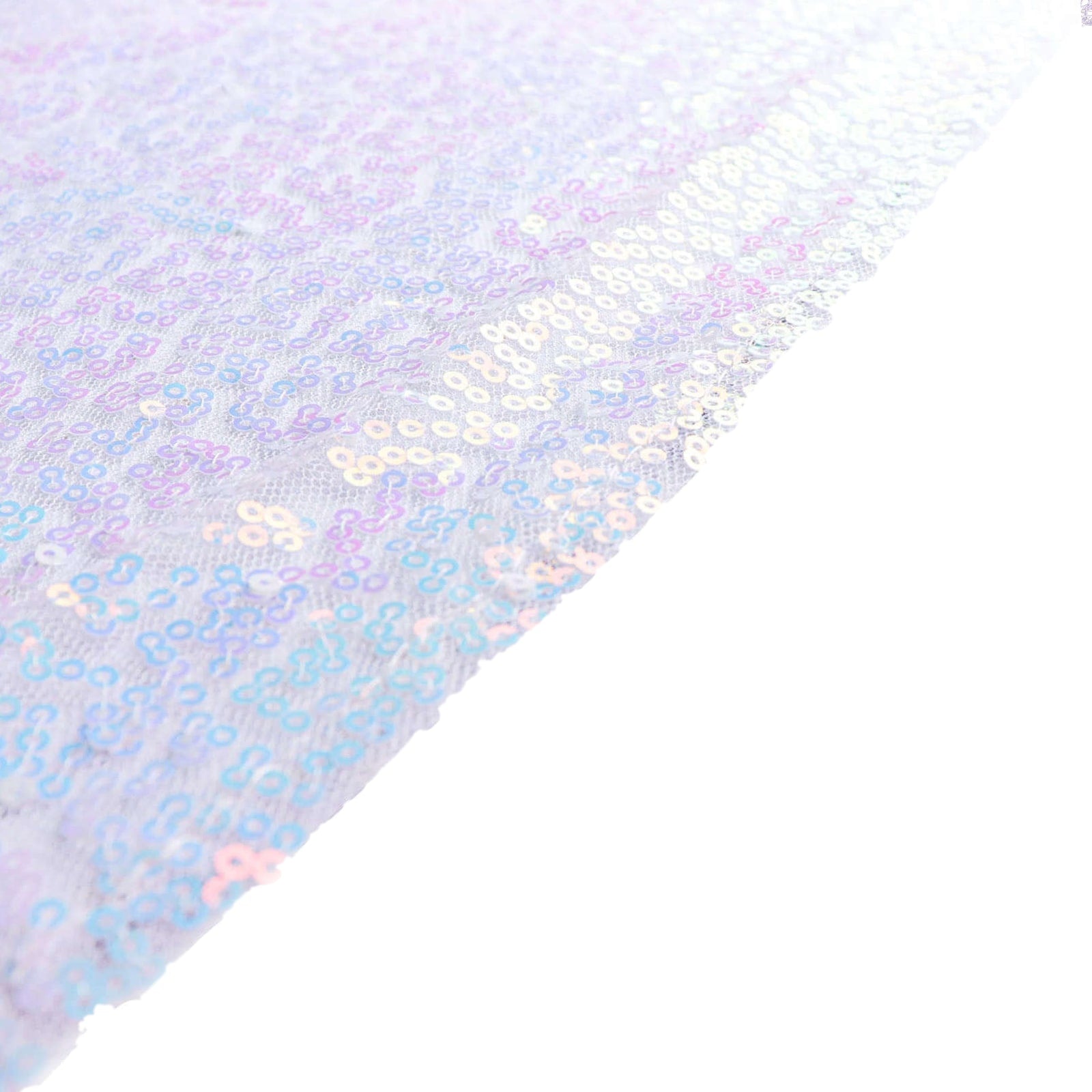 90 Inch x 132 Inch Sequin Rectangle Tablecloth in Iridescent Blue