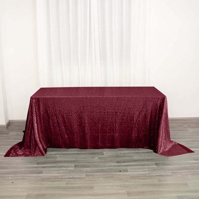 Unmatched Elegance with Burgundy Sequin Tablecloth