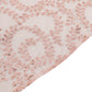 120" Rose Gold Sequin Leaf Embroidered Seamless Tulle Round Tablecloth, Sheer Table Overlay