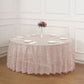 120" Rose Gold Sequin Leaf Embroidered Seamless Tulle Round Tablecloth, Sheer Table Overlay