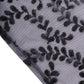 120" Black Sequin Leaf Embroidered Seamless Tulle Round Tablecloth, Sheer Table Overlay