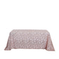 90"x156" Rose Gold Sequin Leaf Embroidered Tulle Rectangular Tablecloth