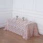 90"x156" Rose Gold Sequin Leaf Embroidered Tulle Rectangular Tablecloth