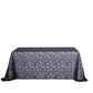 90"x156" Black Sequin Leaf Embroidered Tulle Rectangular Tablecloth