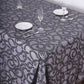90"x156" Black Sequin Leaf Embroidered Tulle Rectangular Tablecloth