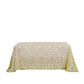 90"x156" Gold Sequin Leaf Embroidered Tulle Rectangular Tablecloth