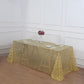 90"x156" Gold Sequin Leaf Embroidered Tulle Rectangular Tablecloth