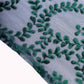 90"x156" Hunter Emerald Green Sequin Leaf Embroidered Tulle Rectangular Tablecloth