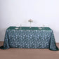 90"x156" Hunter Emerald Green Sequin Leaf Embroidered Tulle Rectangular Tablecloth
