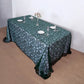 90"x156" Hunter Emerald Green Sequin Leaf Embroidered Tulle Rectangular Tablecloth