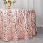 120" Rose Gold Wave Mesh Round Tablecloth With Embroidered Sequins