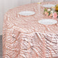 120" Rose Gold Wave Mesh Round Tablecloth With Embroidered Sequins