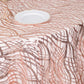 120" Rose Gold Wave Mesh Round Tablecloth With Embroidered Sequins