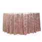 120" Rose Gold Wave Mesh Round Tablecloth With Embroidered Sequins