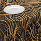 120" Black Gold Wave Mesh Round Tablecloth With Embroidered Sequins