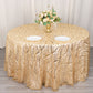 120" Champagne Wave Mesh Round Tablecloth With Embroidered Sequins