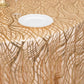 120" Gold Wave Mesh Round Tablecloth With Embroidered Sequins