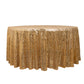 120" Gold Wave Mesh Round Tablecloth With Embroidered Sequins