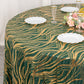 120" Hunter Emerald Green Gold Wave Mesh Round Tablecloth With Embroidered Sequins