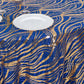 120" Royal Blue Gold Wave Mesh Round Tablecloth With Embroidered Sequins
