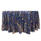 120" Royal Blue Gold Wave Mesh Round Tablecloth With Embroidered Sequins