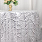 120" Silver Wave Mesh Round Tablecloth With Embroidered Sequins