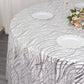 120" Silver Wave Mesh Round Tablecloth With Embroidered Sequins